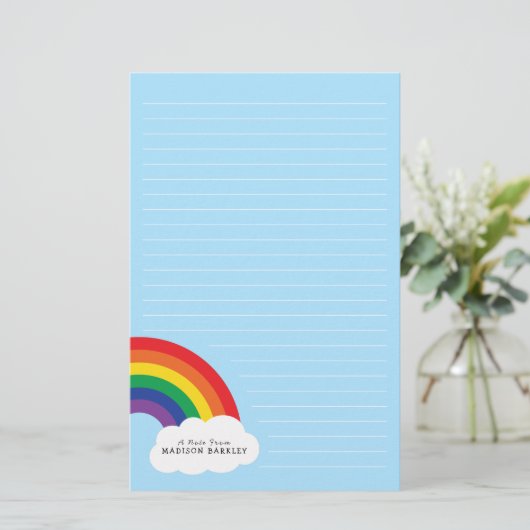 Rainbow Niedliche Kinder Briefpapier (Stehend Vorderseite)