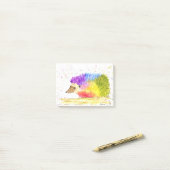 Rainbow niedlicher Igel Wasserfarbe Post-it Klebezettel (Auf Schreibtisch)