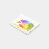 Rainbow niedlicher Igel Wasserfarbe Post-it Klebezettel (angewinkelt)