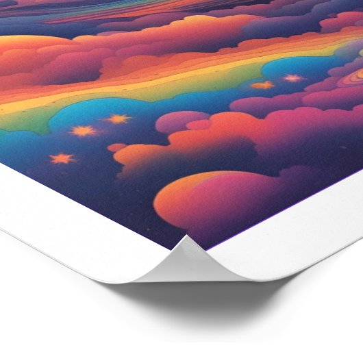 Rainbow Night Sky Poster (Ecke)