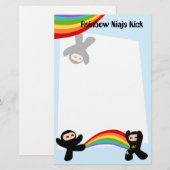 Rainbow Ninja Kick Briefpapier (Vorne/Hinten)