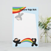 Rainbow Ninja Kick Briefpapier (Stehend Vorderseite)