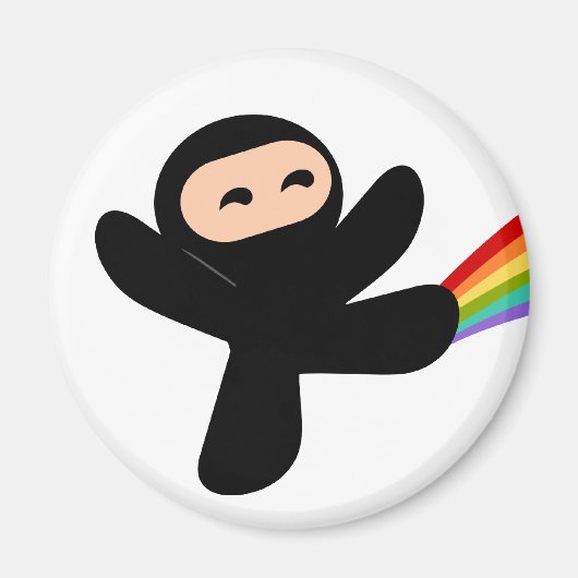 Rainbow Ninja Kick Magnet (Vorne)