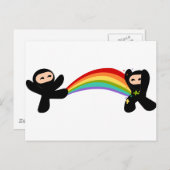 Rainbow Ninja Kick Postkarte (Vorne/Hinten)