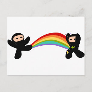 Rainbow Ninja Kick Postkarte