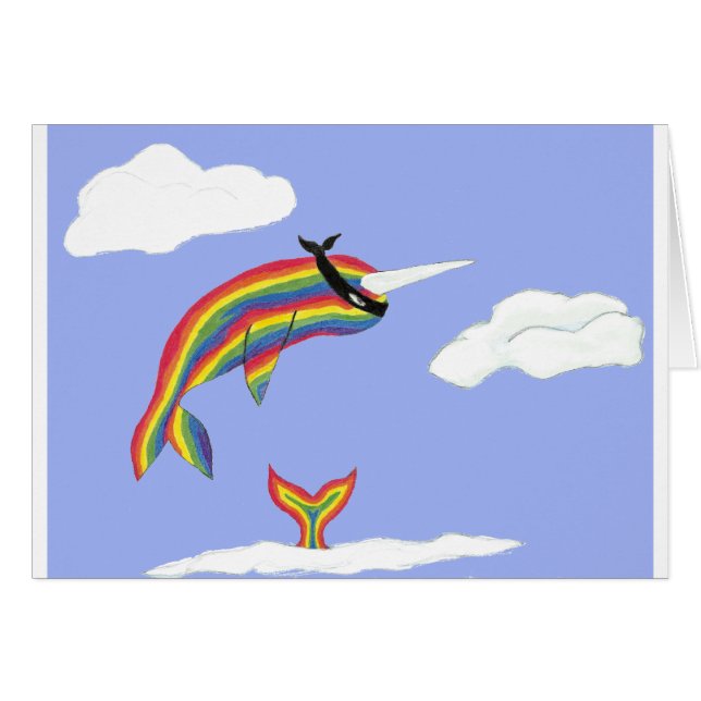 Rainbow Ninja Narwhal, der fliegt (Vorderseite (Horizontal))