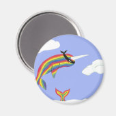 Rainbow Ninja Narwhal, der fliegt Magnet (Vorderseite/Rückseite)