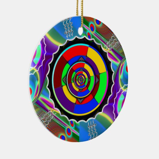 Rainbow NO NUKES Symbol Keramik Ornament (Rechts)