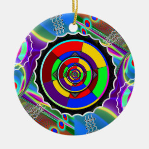 Rainbow NO NUKES Symbol Keramik Ornament
