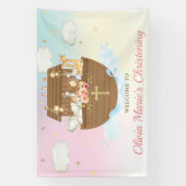 Rainbow Noahs Ark Christening Baptismus Hintergrun Banner (Vertikal)