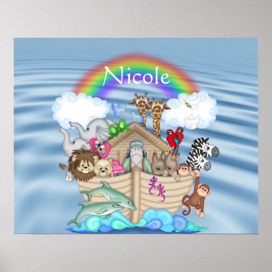 RAINBOW NOAHS ARK KINDERZIMMER DECORATION Poster (Vorne)
