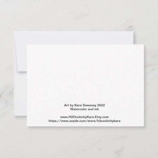 Rainbow Note Card - Wasserfarbe, Originalkunst Dankeskarte (Rückseite)