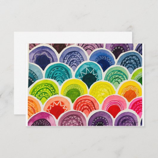 Rainbow Note Card - Wasserfarbe, Originalkunst Dankeskarte (Vorne/Hinten)
