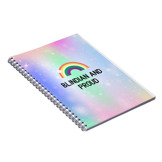 Rainbow-Notebook, blindian und stolz Notizblock (Rechte Seite)