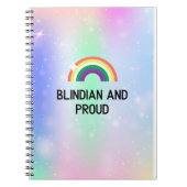 Rainbow-Notebook, blindian und stolz Notizblock (Vorderseite)