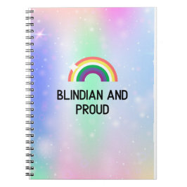 Rainbow-Notebook, blindian und stolz Notizblock