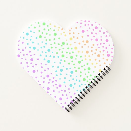 Rainbow-Notebook in Herzform Notizblock (Rückseite)