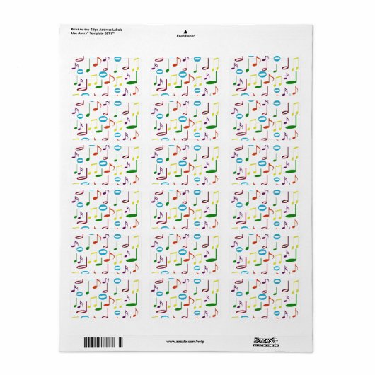 Rainbow Notes-Label Adressaufkleber (Vorne)