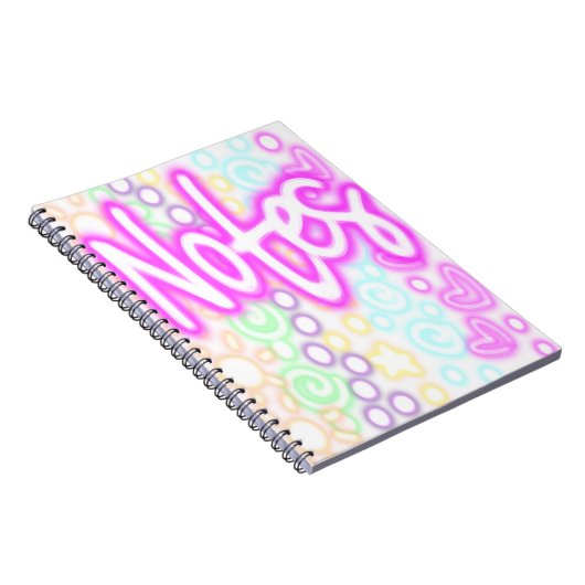 Rainbow “Notes” Notebook – Neon Pastel Aesthetic  Notizblock (Rechte Seite)