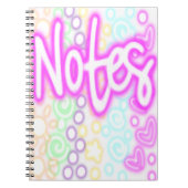 Rainbow “Notes” Notebook – Neon Pastel Aesthetic  Notizblock (Vorderseite)