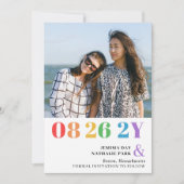 Rainbow Numbers LGBT Typografy Foto Save The Date (Vorderseite)