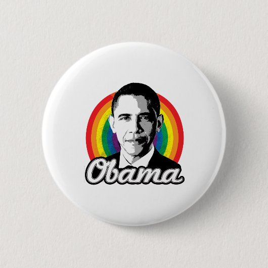 Rainbow Obama - LGBT-Politik - Button (Vorderseite)