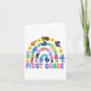 Rainbow Ocean Animal First Grade Karte