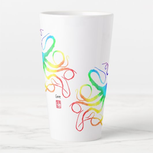 Rainbow Octopus - Große Tasse (Vorderseite)