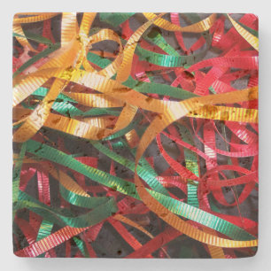 Rainbow of Christmas Ribbons Modern Steinuntersetzer