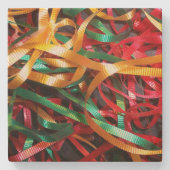 Rainbow of Christmas Ribbons Modern Steinuntersetzer (Vorderseite)