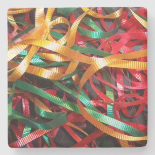 Rainbow of Christmas Ribbons Modern Steinuntersetzer
