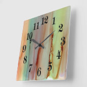Rainbow of Colors Square Wall Clock Quadratische Wanduhr (Winkel)