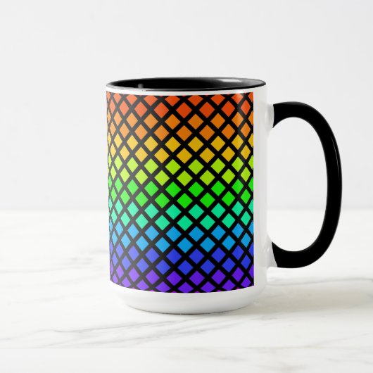 Rainbow of Diamonds Tasse - wählen Sie Stil & Farb (Rechts)