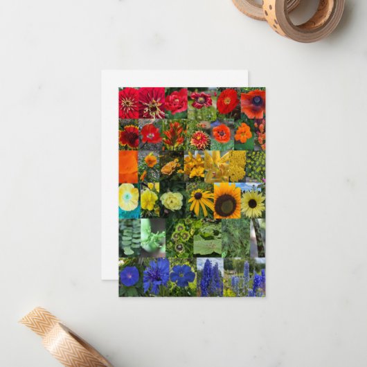 Rainbow of Flowers Mitteilungskarte (Vorderseite/Rückseite Beispiel)