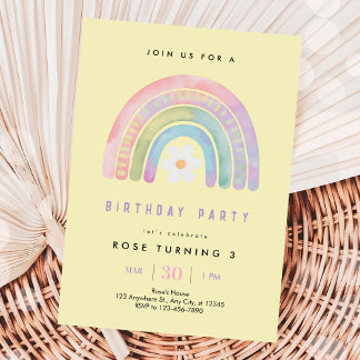 Rainbow of Fun Birthday Party Einladung