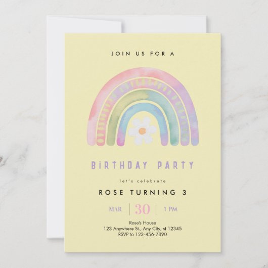 Rainbow of Fun Birthday Party Einladung (Vorderseite)