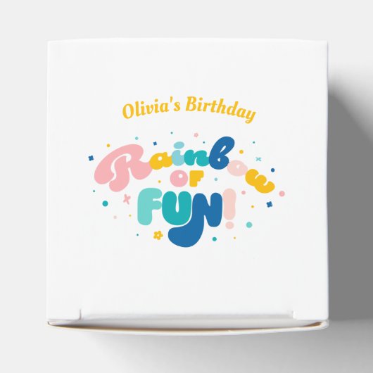 Rainbow of Fun Birthday Party Theme Geschenkschachtel (Oben)