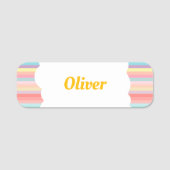 Rainbow of Fun Birthday Party Theme Guest T - Shir Namensschild (Vorderseite)