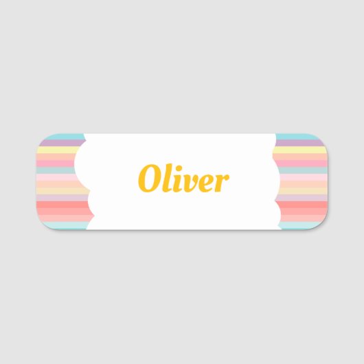 Rainbow of Fun Birthday Party Theme Guest T - Shir Namensschild (Vorderseite)