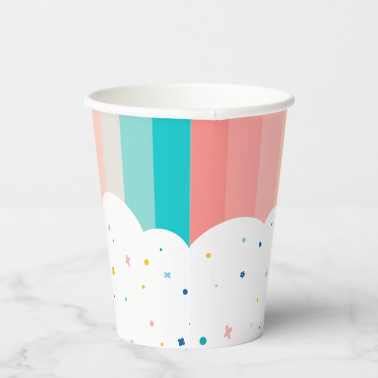 Rainbow of Fun Birthday Party Theme Pappbecher (Rechts)