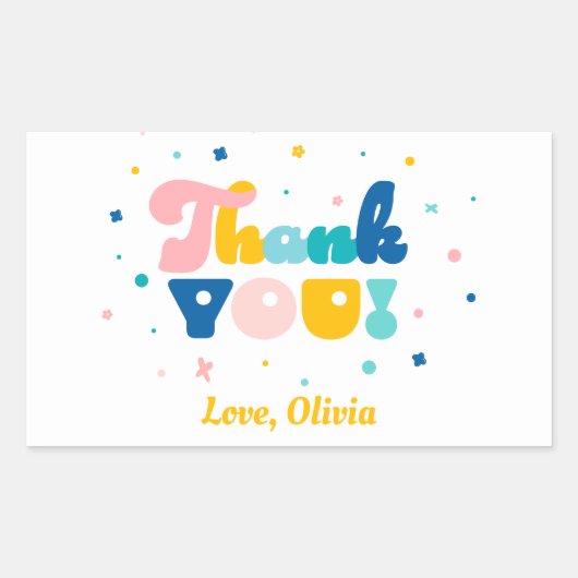 Rainbow of Fun Birthday Party Theme Sticker (Vorderseite)