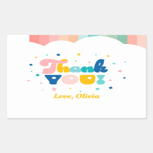 Rainbow of Fun Birthday Party Theme Sticker