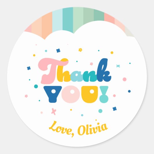 Rainbow of Fun Birthday Party Theme Sticker (Vorderseite)