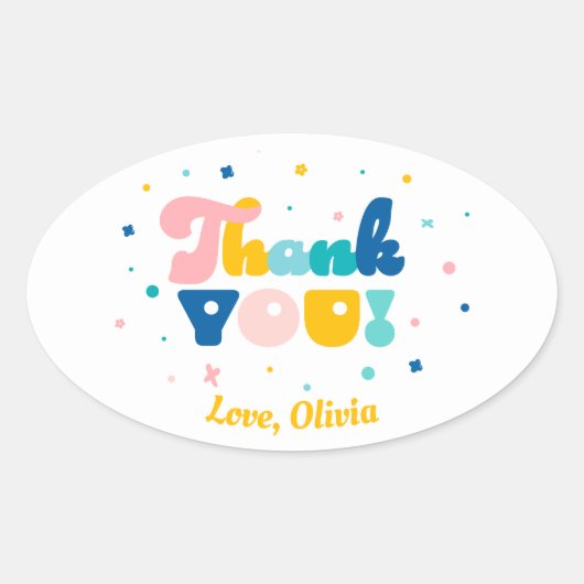 Rainbow of Fun Birthday Party Theme Sticker (Vorderseite)
