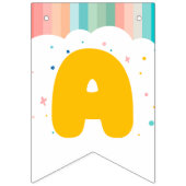 Rainbow of Fun Birthday Party Theme Wimpelkette (Dritte Fahne)