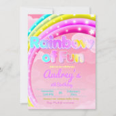 Rainbow of Fun - Girl Birthday Einladung (Vorderseite)