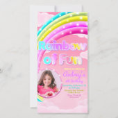 Rainbow of Fun with Foto Handy Einladung (Vorderseite)