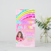Rainbow of Fun with Foto Handy Einladung (Stehend Vorderseite)