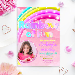 Rainbow of Fun with Picture Einladung