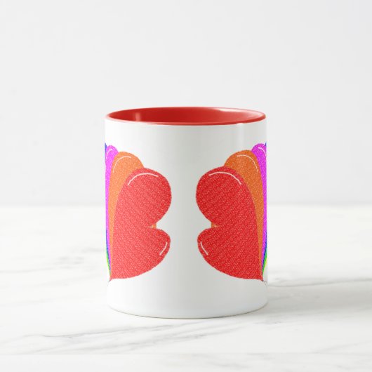 Rainbow of Heart Balloons Combo Tasse (Zentrum)